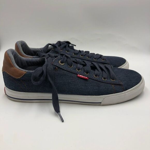 Levi's Men's Blue Denim Sneakers Lace Up Shoes Size 9 Worn Once - Picture 6 of 14